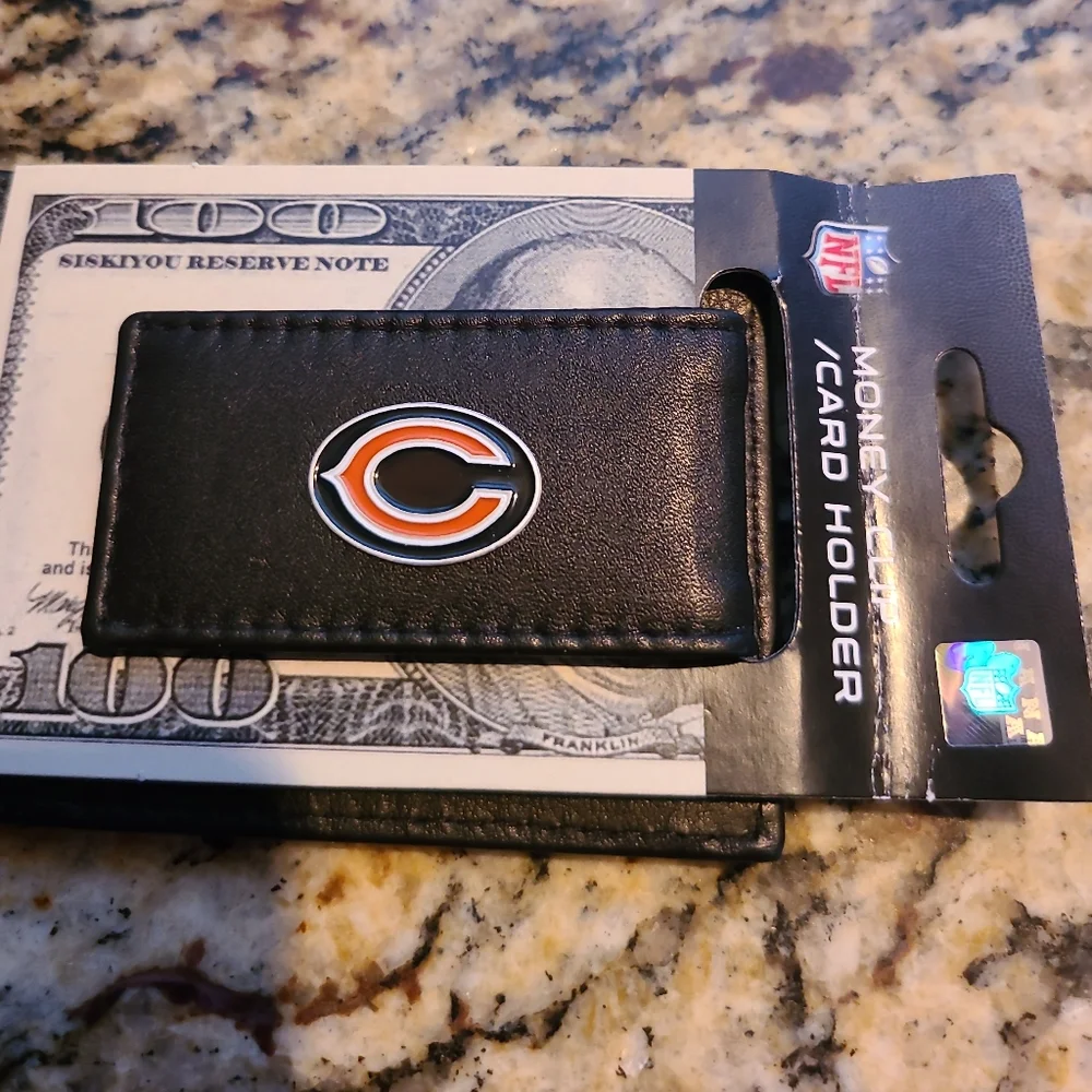 NWT Chicago Bears money clip/cardholder